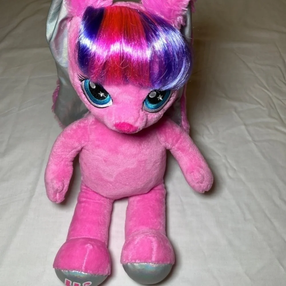 BUILD a bear honey girls Risa pink bunny‎ plush w/turning red pajama set